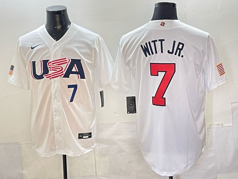 Men 2026 World Cub USA #7 Witt jr white Nike MLB Jersey style 06->women nfl jersey->Women Jersey